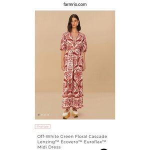 FARM Rio Red and White Floral Maxi Dress